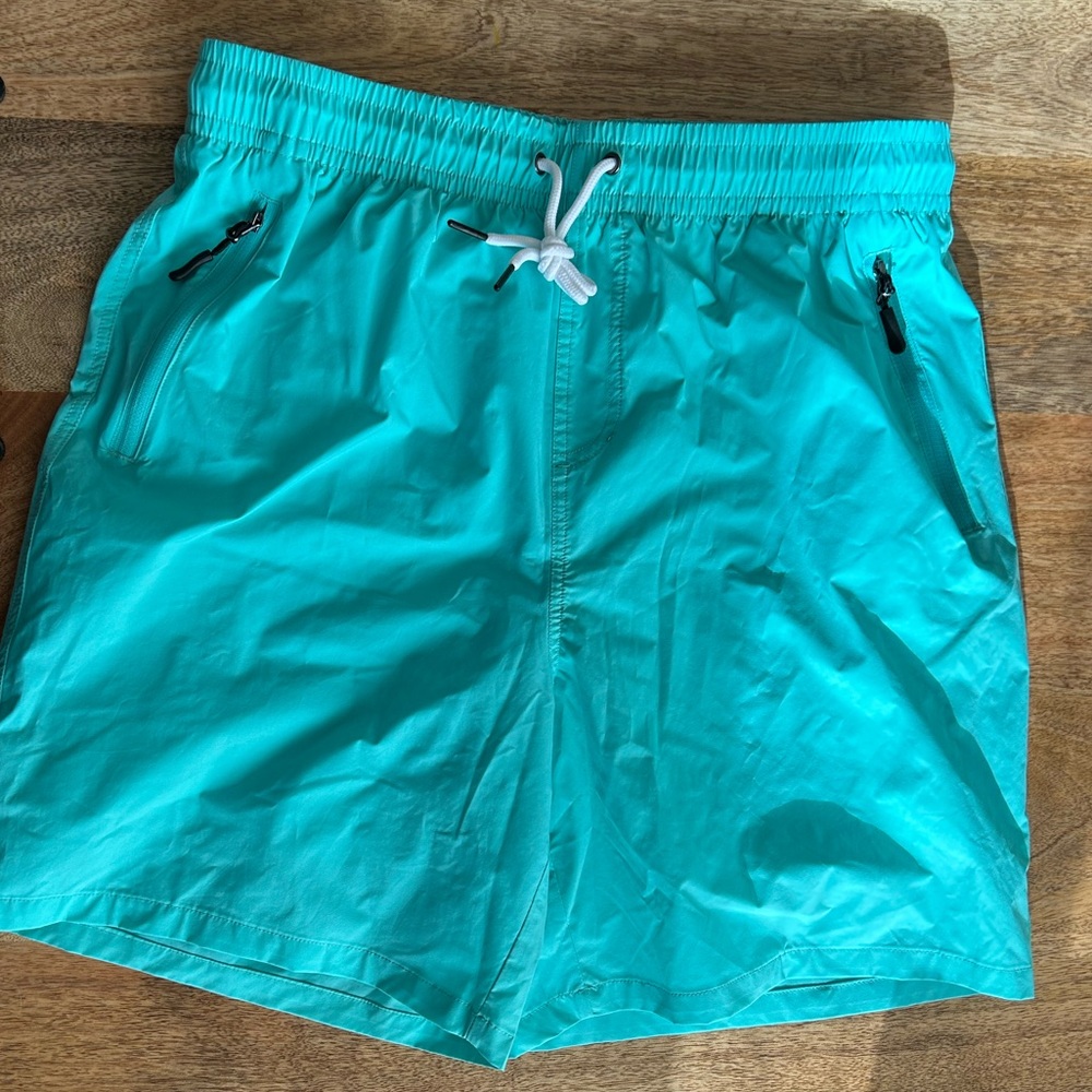 Turquoise Swim Shorts with Drawstring